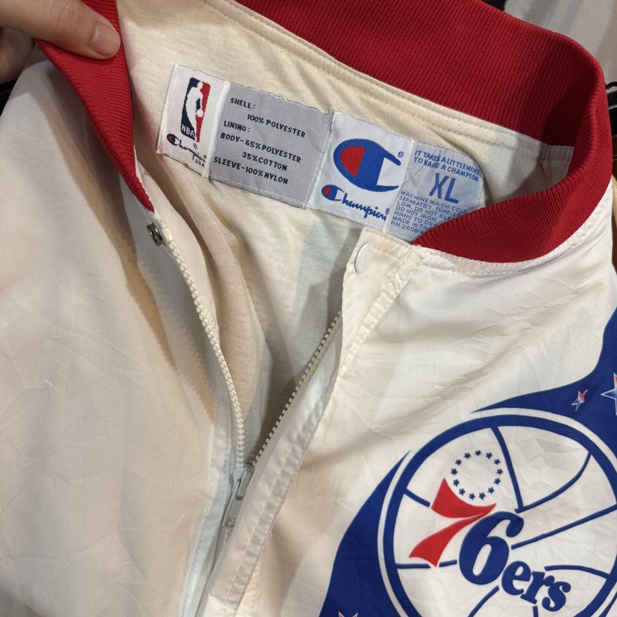 Champion × NBA × Vintage Vintage Champion Philadelphia 76ers NBA Warm Up Jackets Size US XL / EU 56 / 4 - 4 Thumbnail
