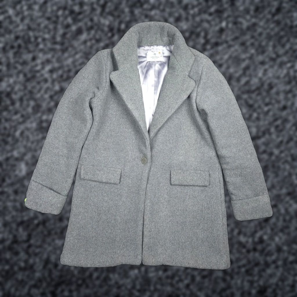 Vintage Dudley Stephens Jacket Women Small Gray Fleece Coat Button Up Minimalist Shirt? Size S / US 4 / IT 40 - 1 Thumbnail