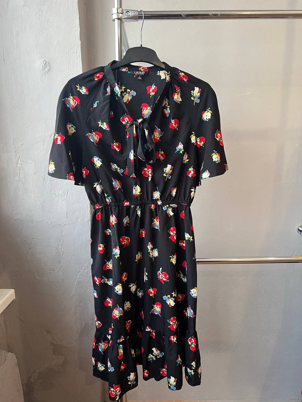 Lauren Ralph Lauren LAUREN RALPH LAUREN BLACK LABEL BLACK FLOWERS ART DRESS SZ 4 Size S / US 4 / IT 40 - 4 Thumbnail