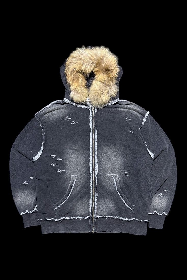 Japanese Brand Crazy distrassed Freaks faux fur raccoon hoodie Size US M / EU 48-50 / 2 - 1 Thumbnail