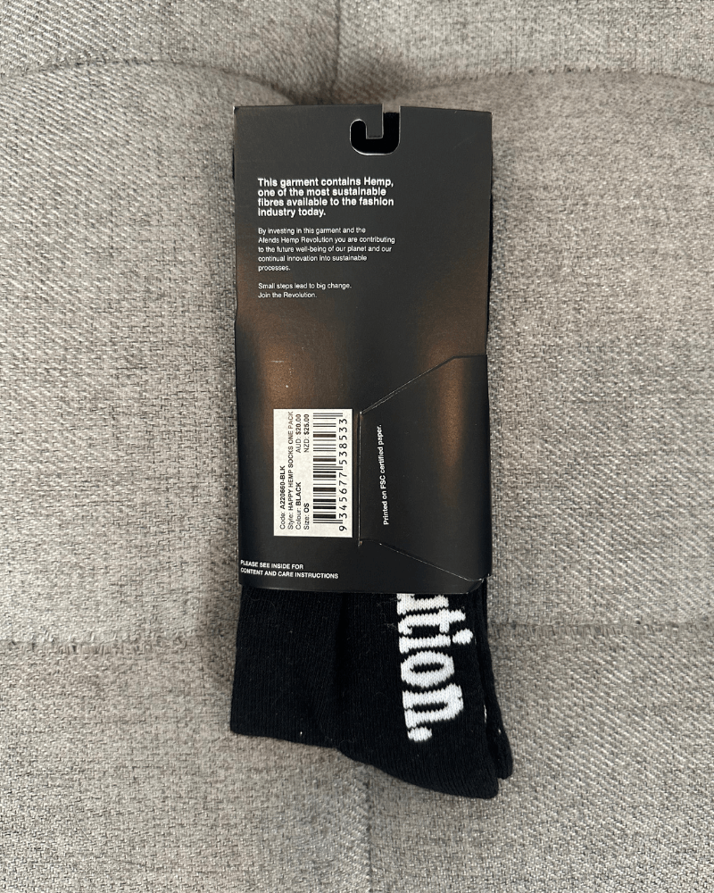 Afends BNWT Afends - Happy Hemp Weed Crew Socks / Black Size ONE SIZE - 4 Thumbnail