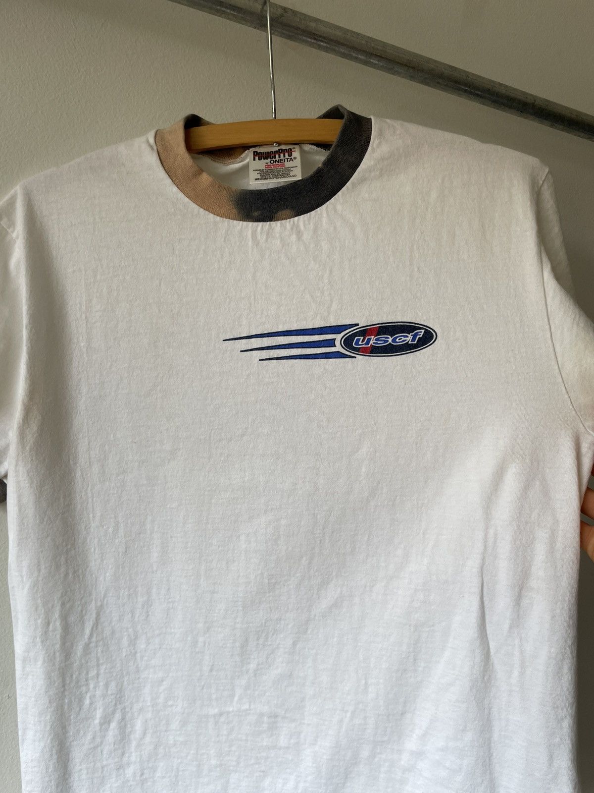 Vintage Vintage 90s USCF Cycling Ringer Bleached tee Size US M / EU 48-50 / 2 - 8 Thumbnail