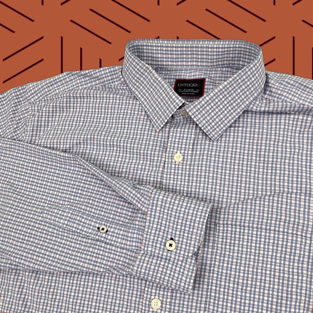 UNTUCKit UNTUCKit Shirt Mens XL X-Large Plaid Button Up Long Sleeve Business Casual Work Shirt Size US XL / EU 56 / 4 - 1 Thumbnail