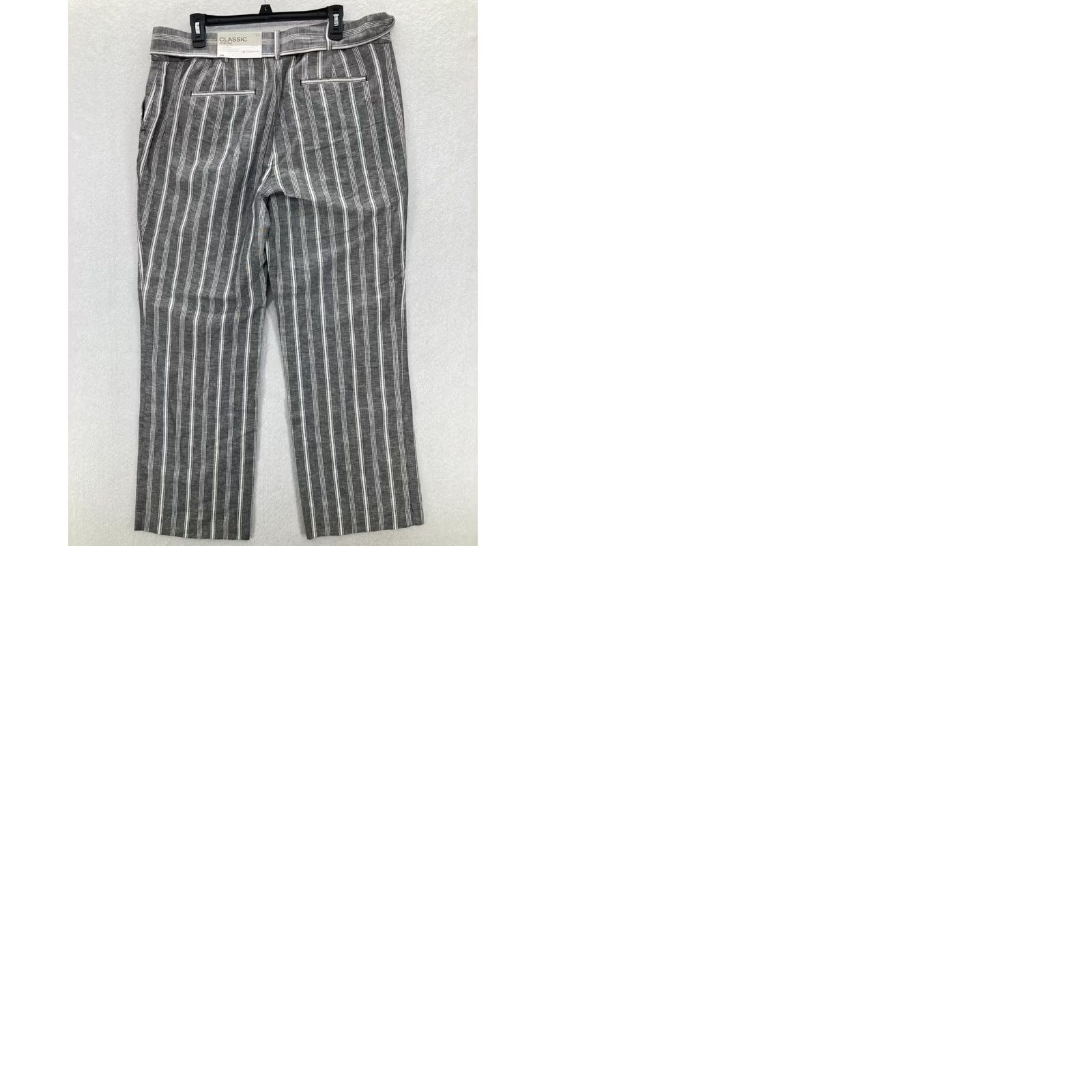 Liz Claiborne Liz Claiborne Pants Womens Size 14 Gray Linen Blend Straight Leg NWT Classic Fit 31in Inseam Ladies Size 36" / US 14 / IT 50 - 9 Thumbnail