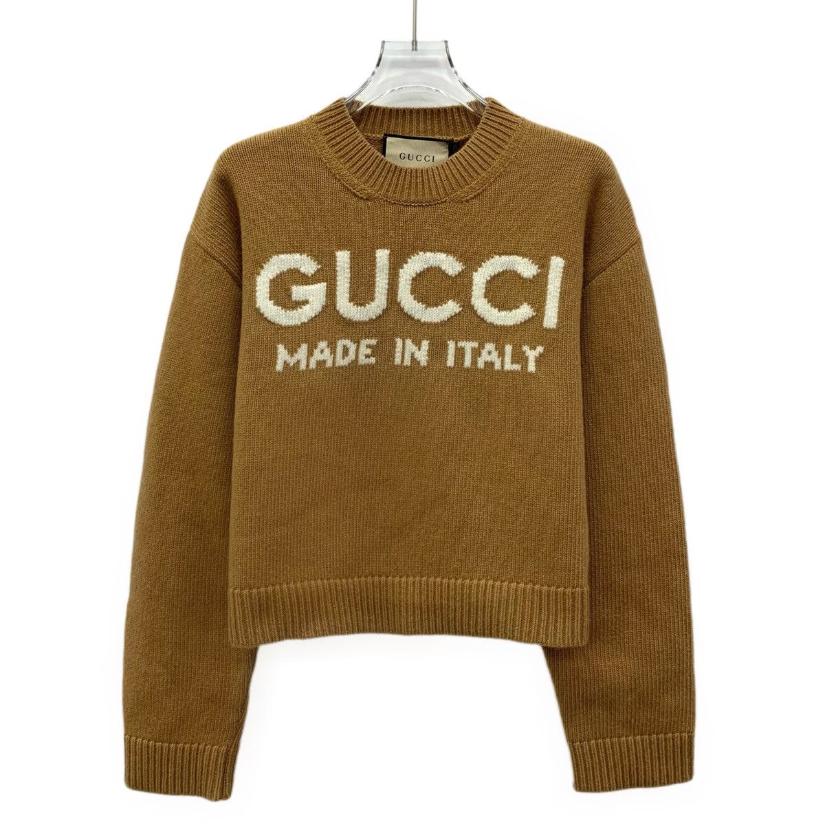Gucci Gucci Brown Logo Monogram Embroidered Wool Knit Sweater Size S / US 4 / IT 40 - 1 Thumbnail