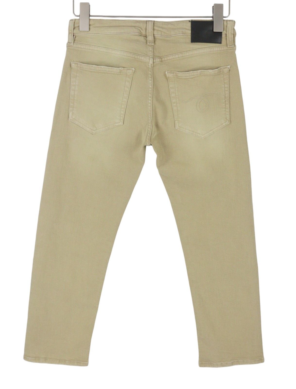 R13 BOY STRAIGHT 27 Khaki Stretch Cropped Jeans 89844 Size 27" / US 4 / IT 40 - 4 Thumbnail