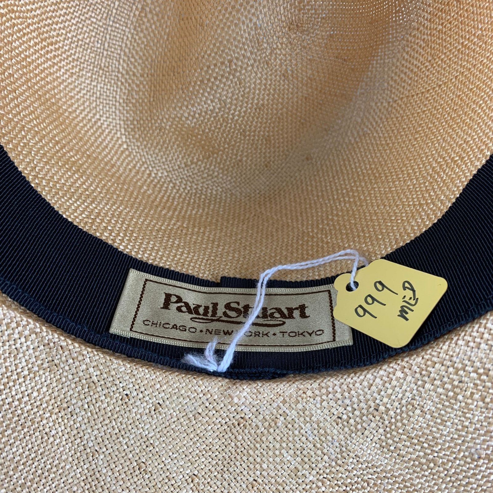 Paul Stuart Vintage PAUL STUART Beige Straw Fedora Hat Size ONE SIZE - 6 Thumbnail