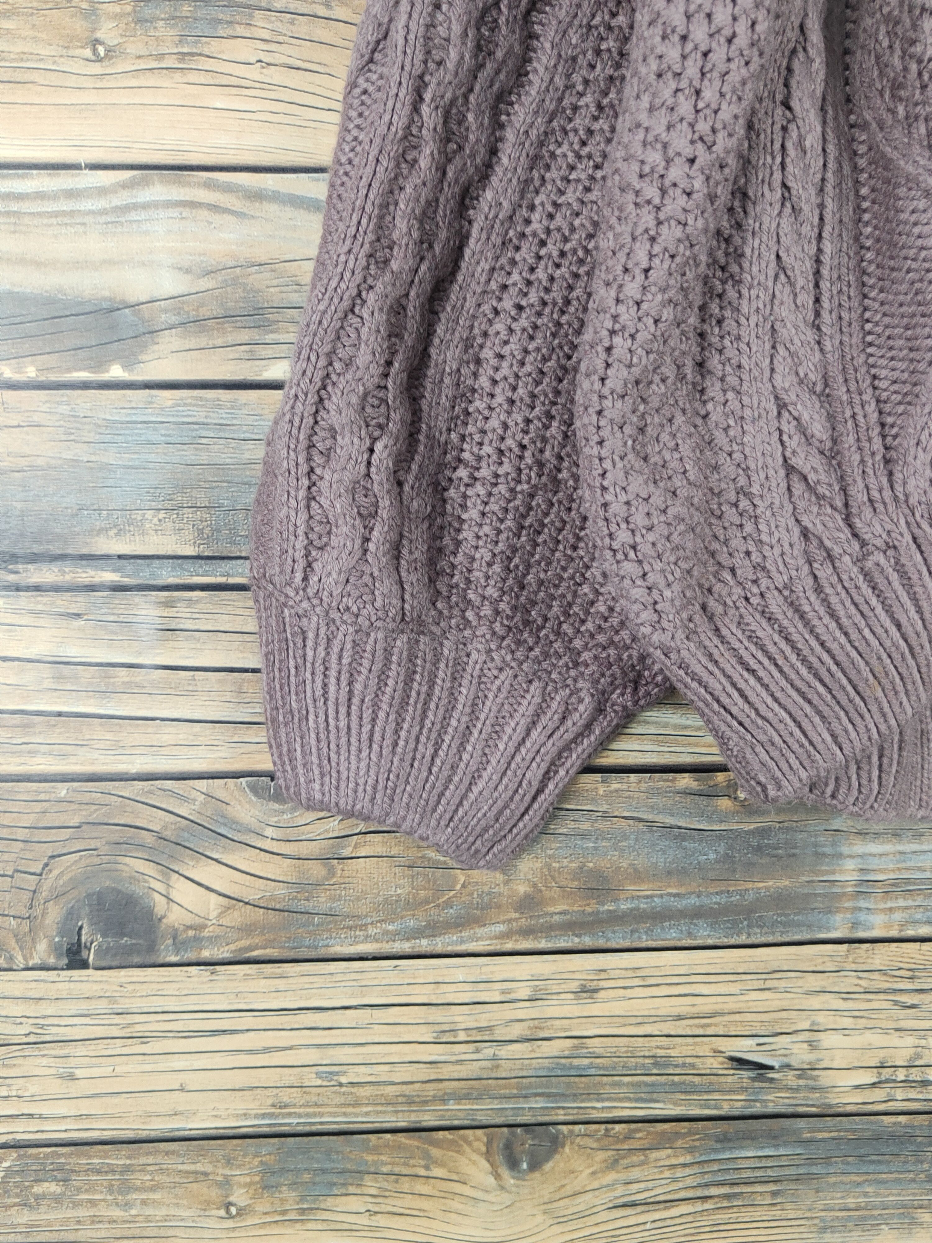 Aran Isles Knitwear GU Dusty Lavender cable Knitwear Cardigan #W1287 Size US XL / EU 56 / 4 - 4 Thumbnail