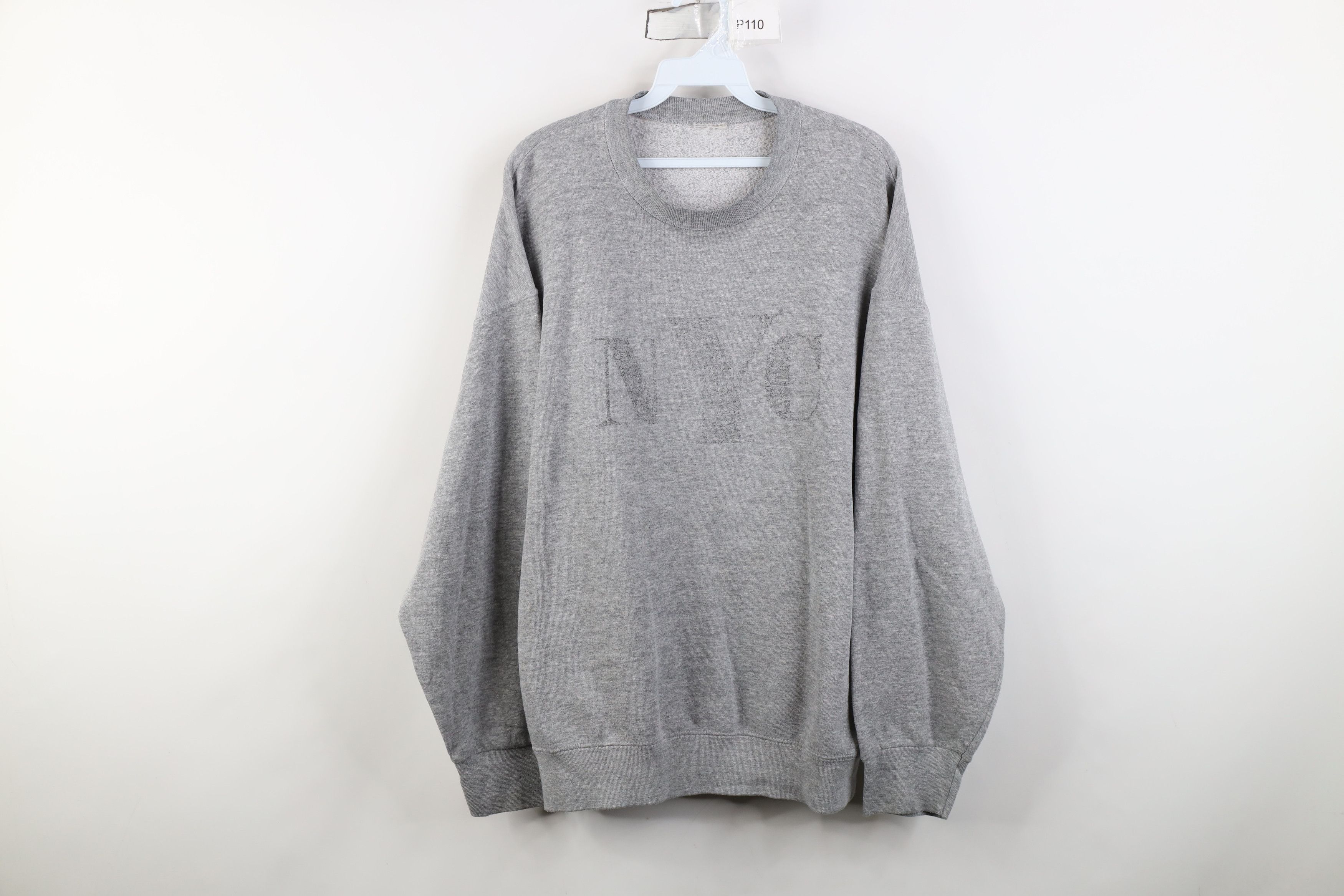 Vintage Vintage 90s Streetwear NYC New York City Sweatshirt Gray Size XXL / US 16-18 / IT 52-54 - 1 Thumbnail