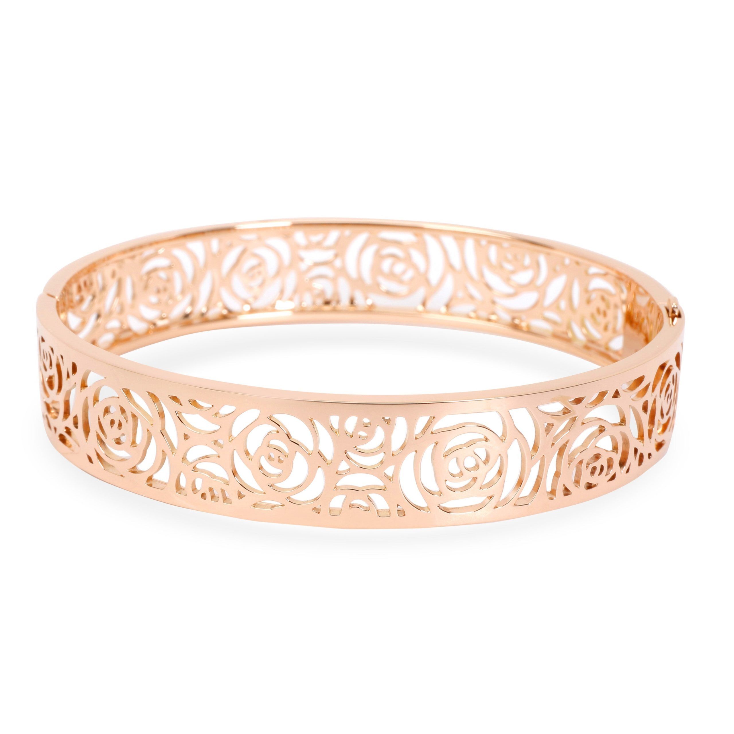 image of Chanel Rose Camelia Ajorne Bangle In 18K Rose Gold, Women's