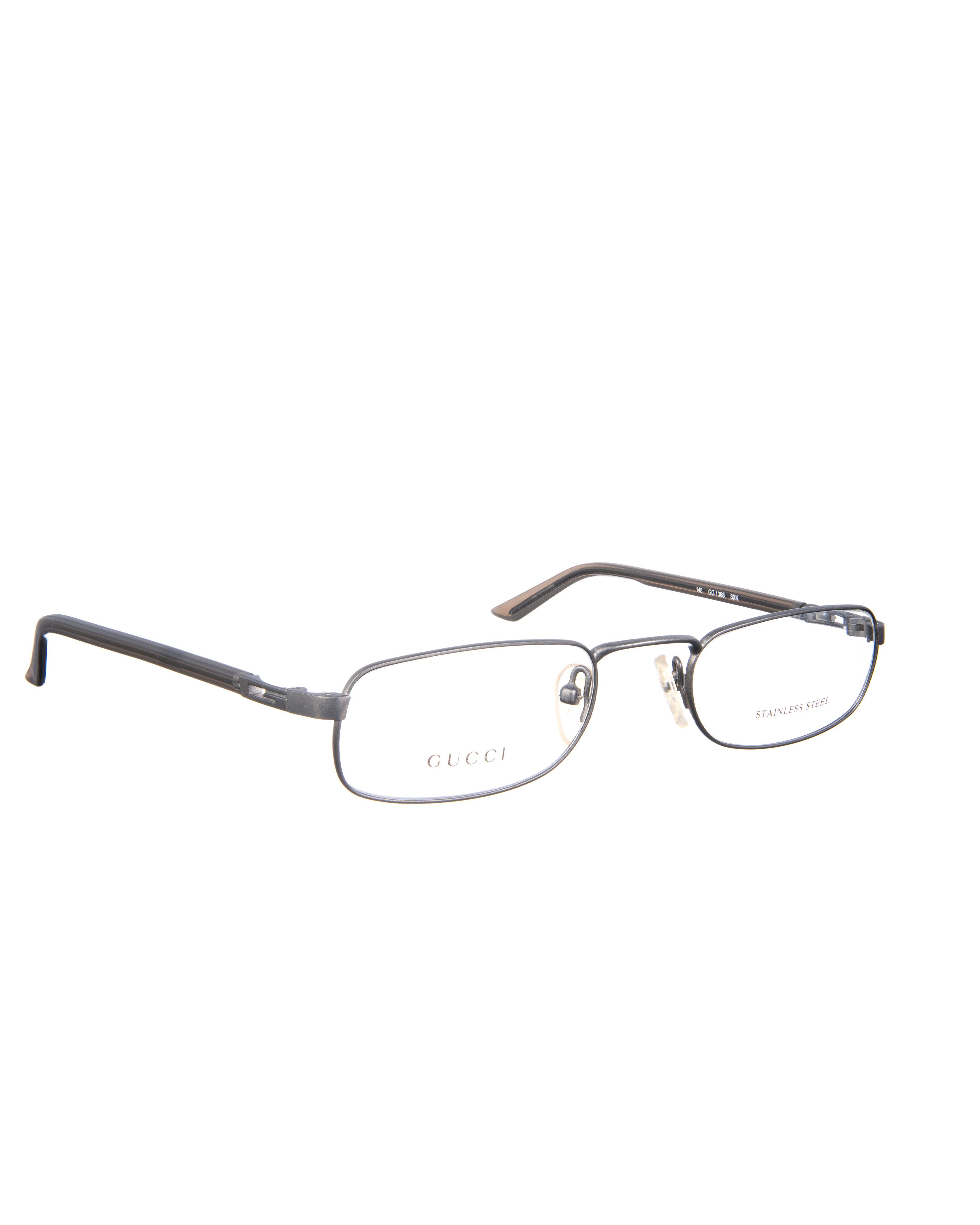 Gucci 00s Silver Dark Metallic Classic Glasses