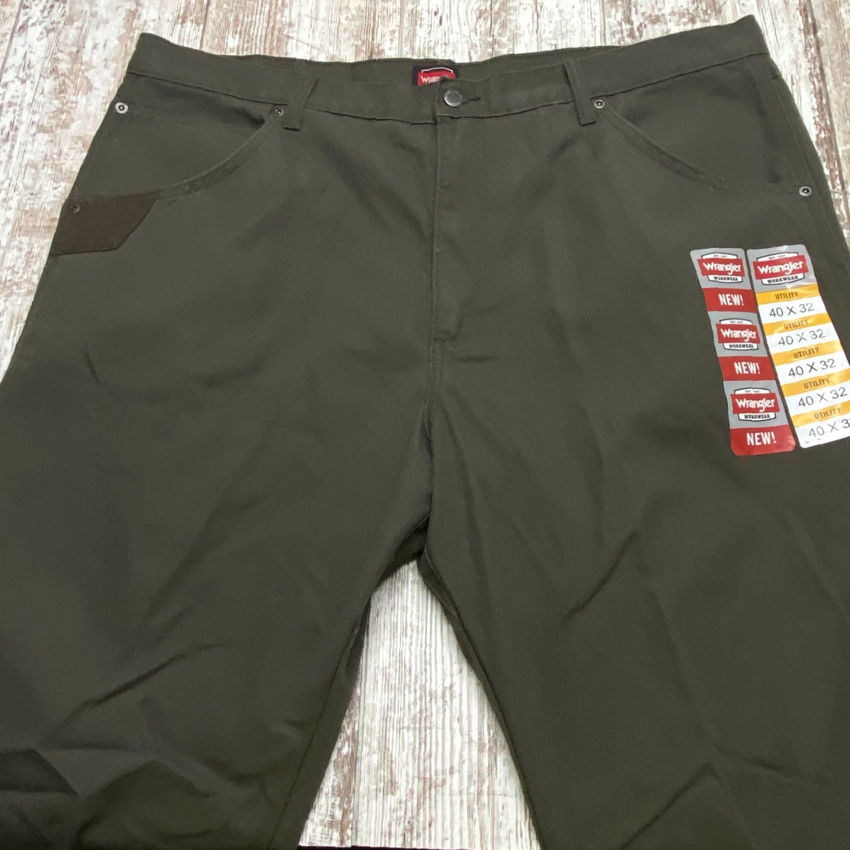 Wrangler VINTAGE NWT Wrangler Workwear Utility Pant 40x32 Olive Relaxed Fit Pockets Canvas NEW Size US 40 / EU 56 - 5 Thumbnail