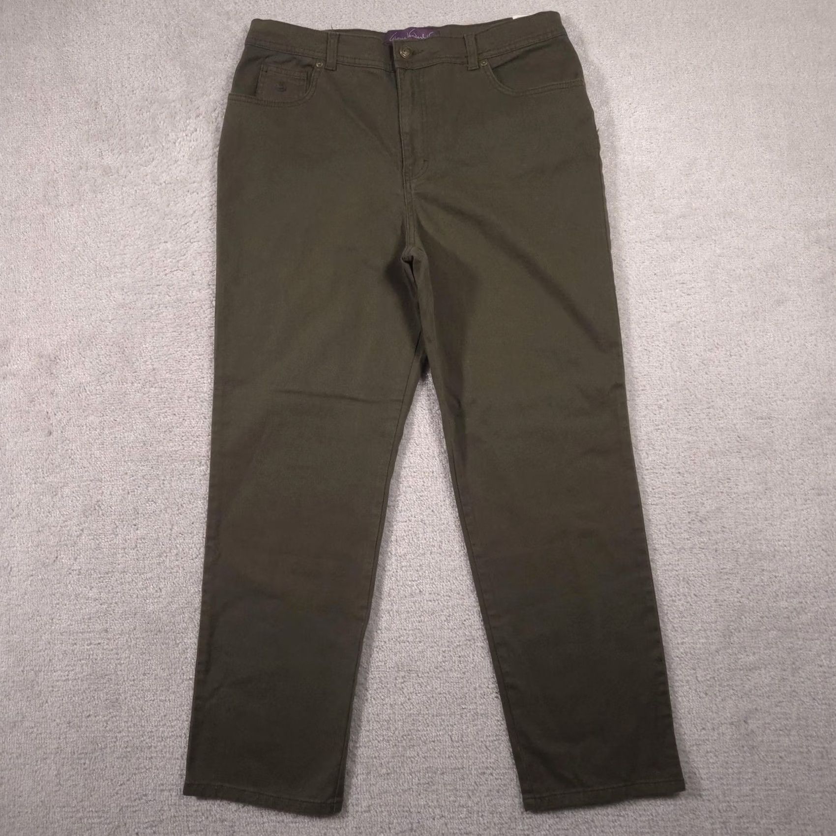 Gloria Vanderbilt Gloria Vanderbilt Jeans Womens 16 Short Green High Rise Tapered Stretch 5-Pocket Denim Vintage No N/A Ladies Clothing Size 38" / US 16 / IT 52 - 2 Thumbnail