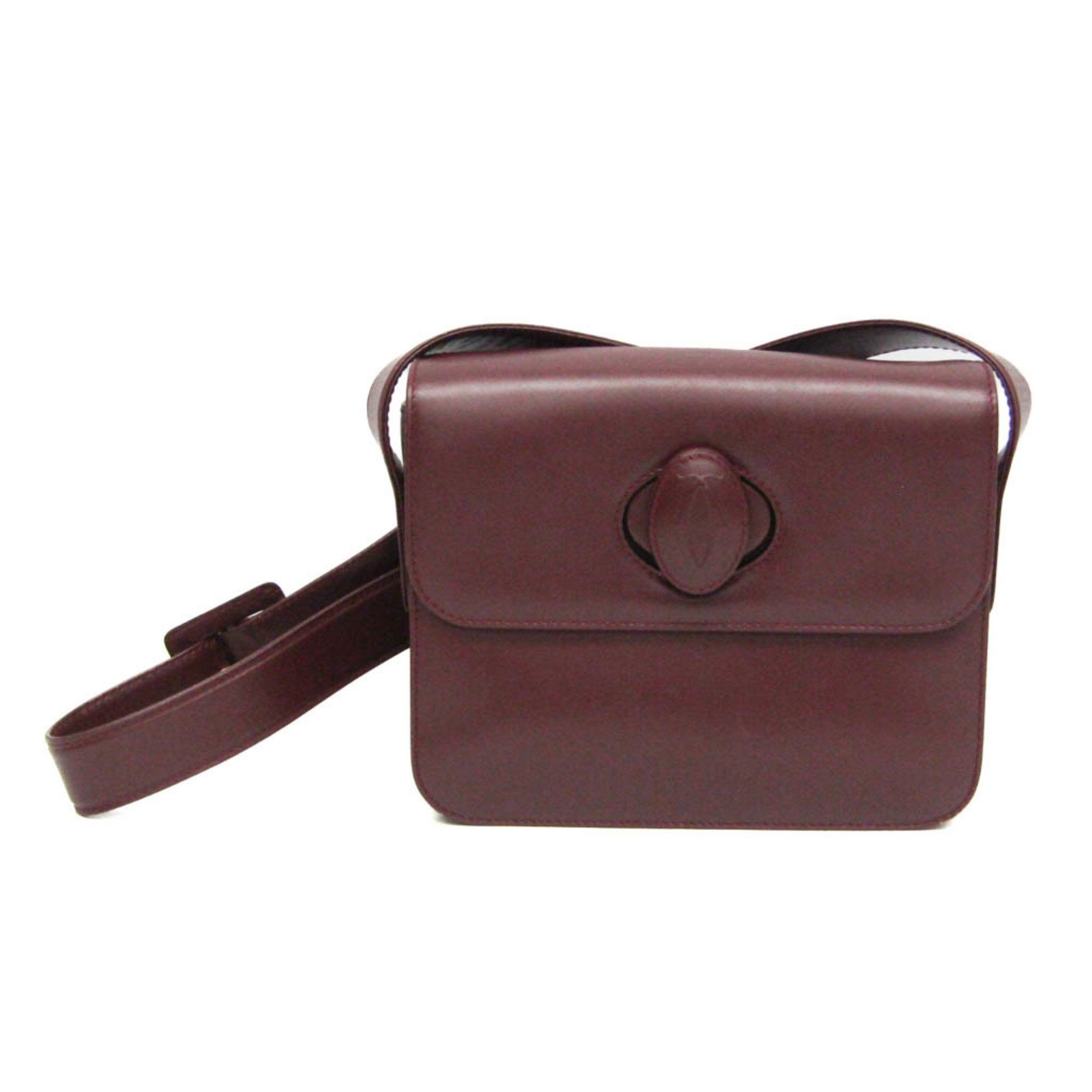 Cartier Must Women's Leather Shoulder Bag Bordeaux
