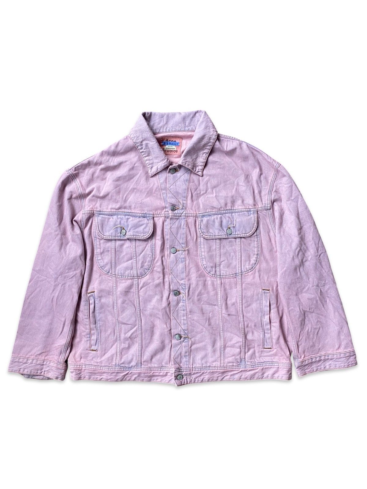 Acne Studios Acne Studios Pink Bla Konst Denim 2000 Jacket Size US L / EU 52-54 / 3 - 1 Thumbnail
