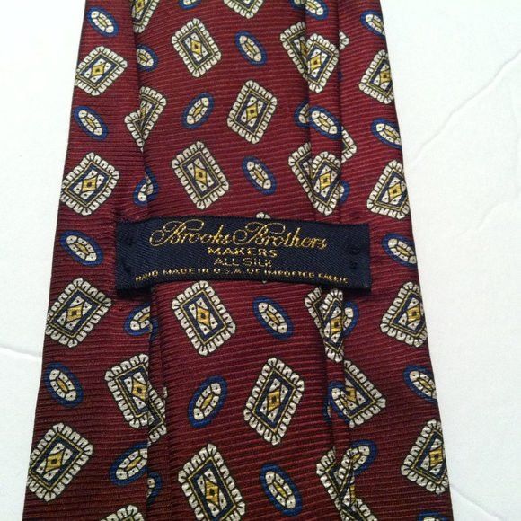 Brooks Brothers BROOKS BROTHERS MENS NEW BURGUNDY SILK TIE WIDTH: 3 1/2" Size ONE SIZE - 3 Thumbnail