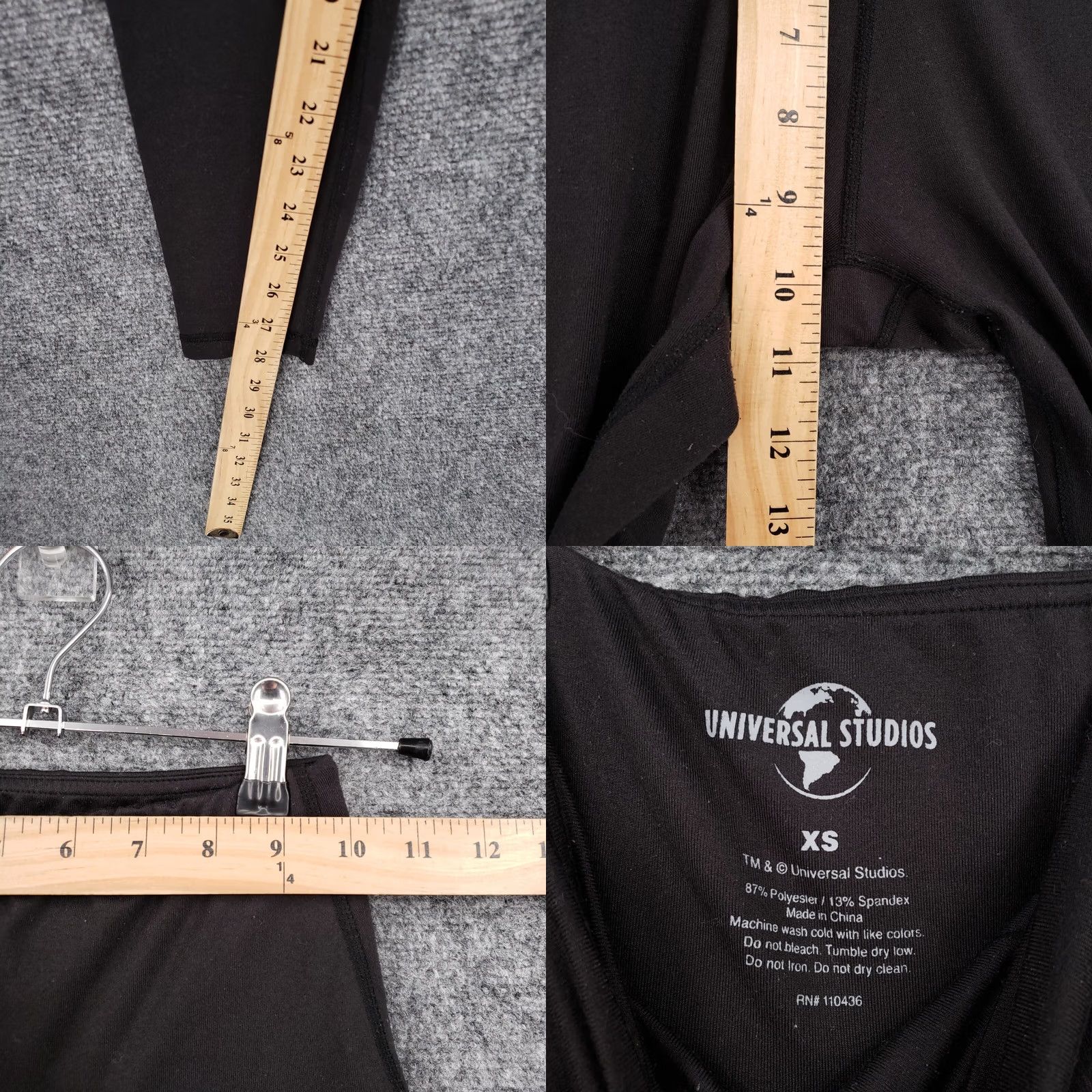 Vintage Universal Studios Leggings Womens XS Black High Waist Active Yoga Gym Size 26" / US 2 / IT 38 - 8 Thumbnail