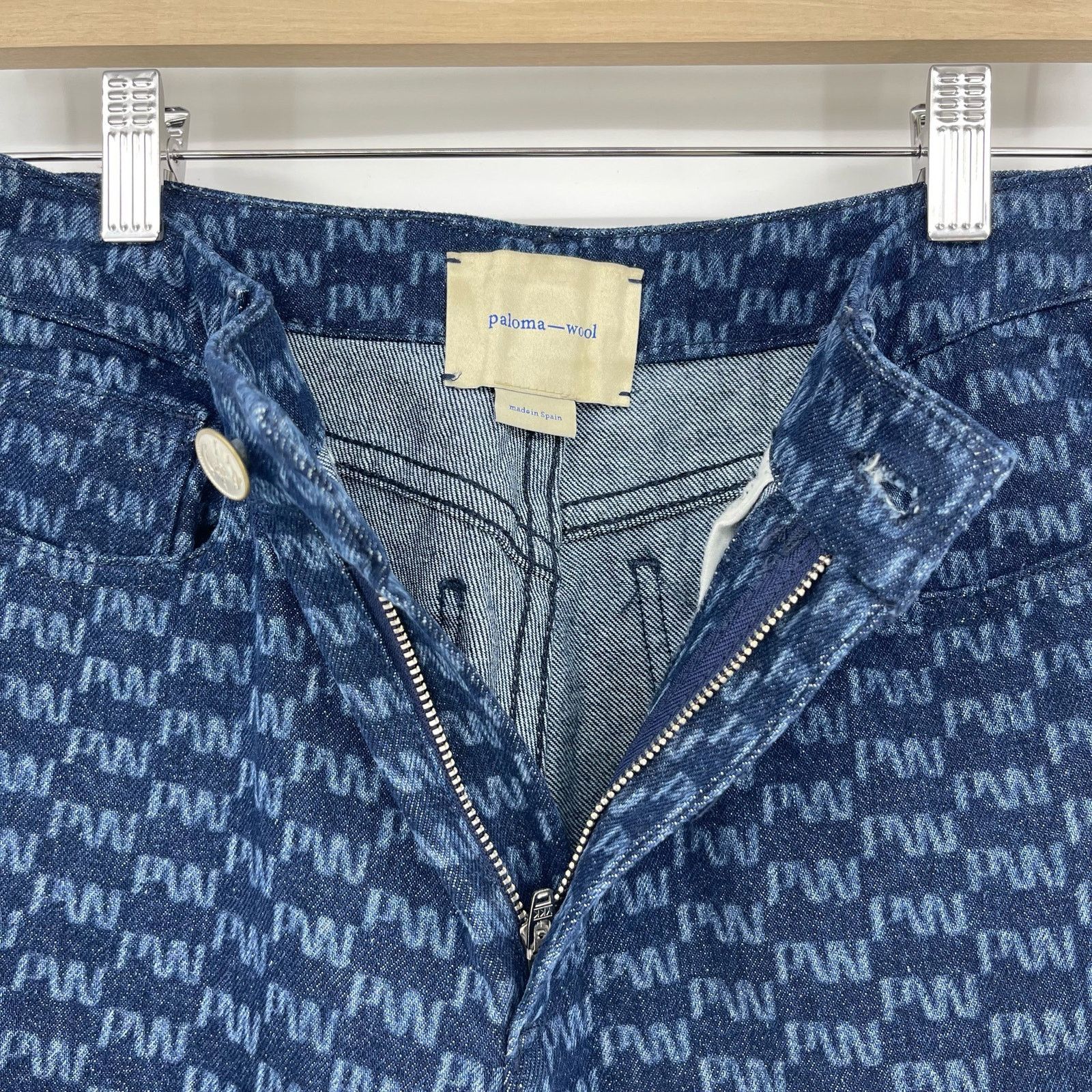 Paloma Wool Paloma Wool | Keira PW All Over Logo Printed Straight Jeans Size 27" / US 4 / IT 40 - 8 Thumbnail