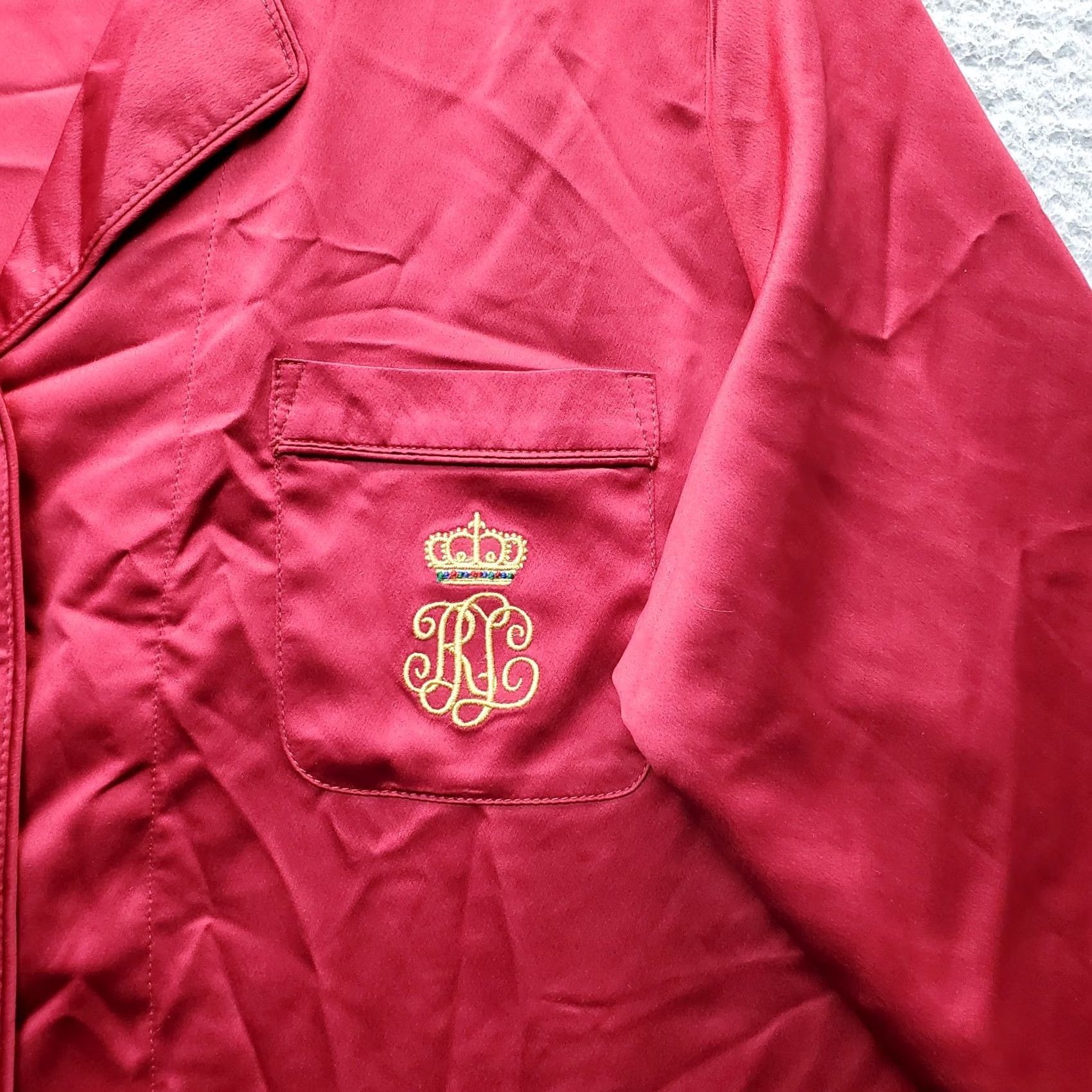 Ralph Lauren Lauren Ralph Lauren Pajama Shirt Womens M Red Pipe Trim Notch Lapel Button Front Women Size M Red Pajama Top Size M / US 6-8 / IT 42-44 - 6 Thumbnail