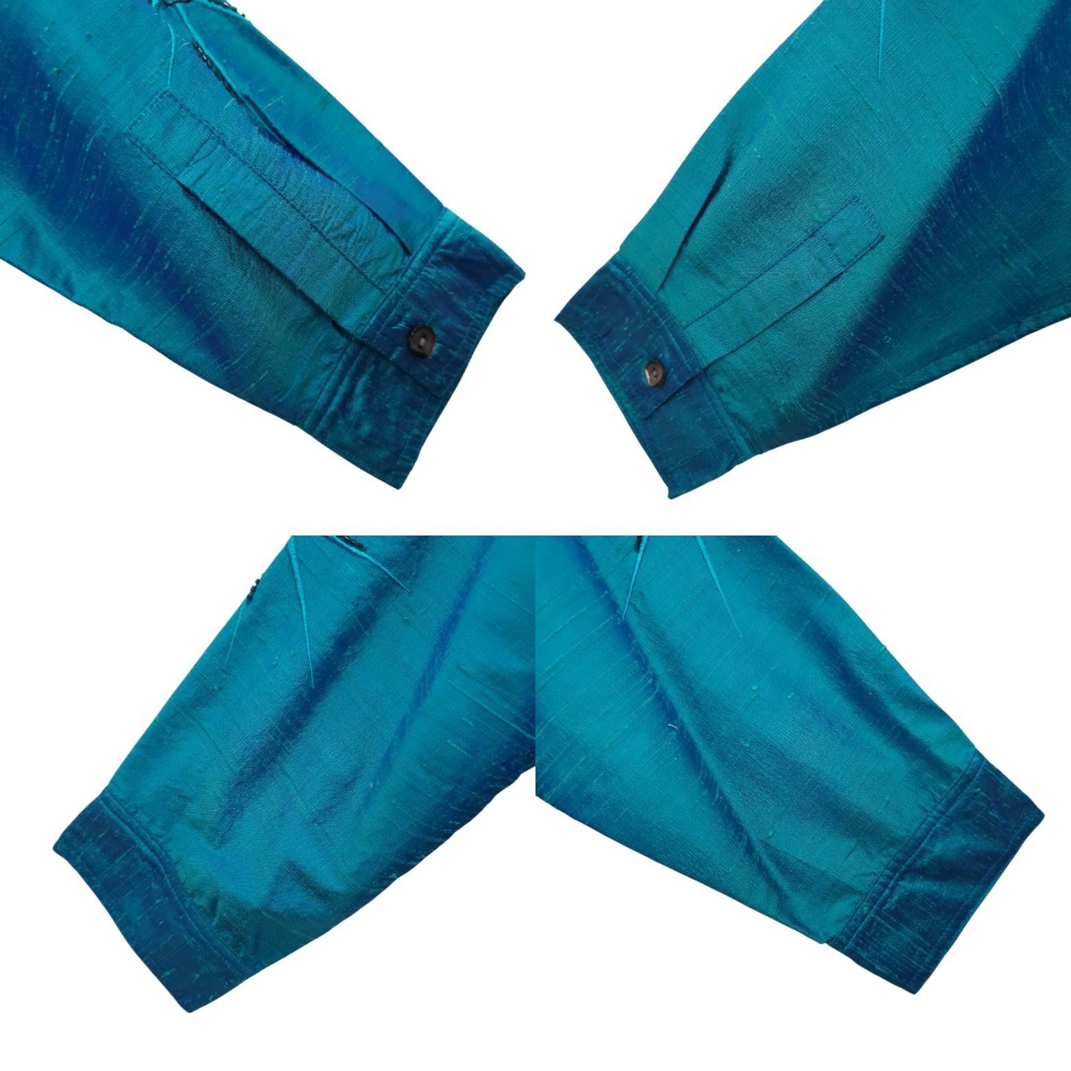 Other Bleu Bayou Silk Shirt L Starburst Sequin Cyber Y2K Whimsy Size L / US 10 / IT 46 - 12 Thumbnail