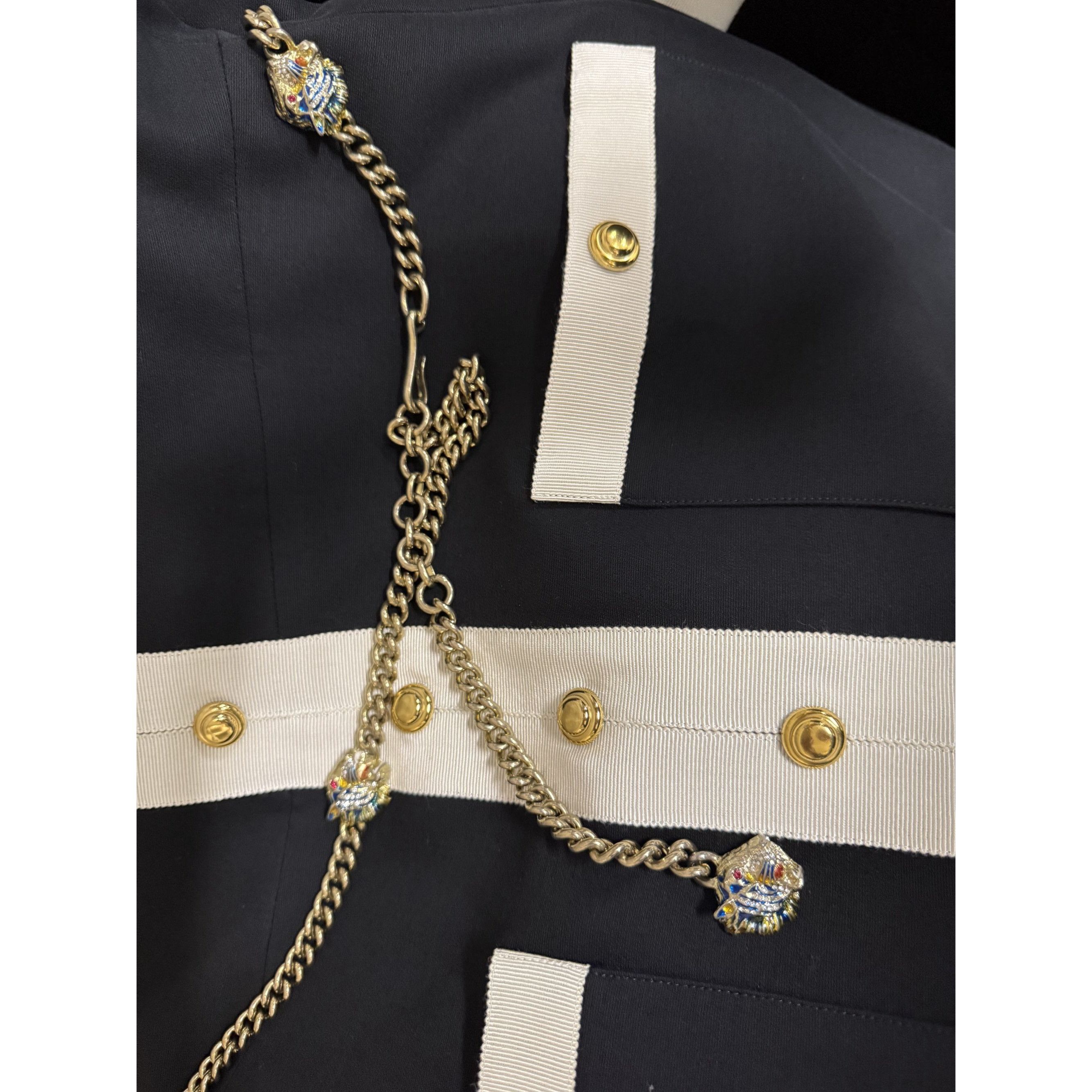 Gucci Gucci Womens Black & White Short-Sleeve Button-Up Blazer Dre Size S / US 4 / IT 40 - 11 Thumbnail
