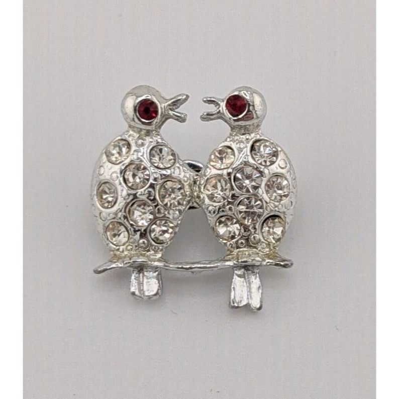 Other Vintaged Gemmed Bird Brooch Silver Tone With Red Eyes Size ONE SIZE - 3 Thumbnail