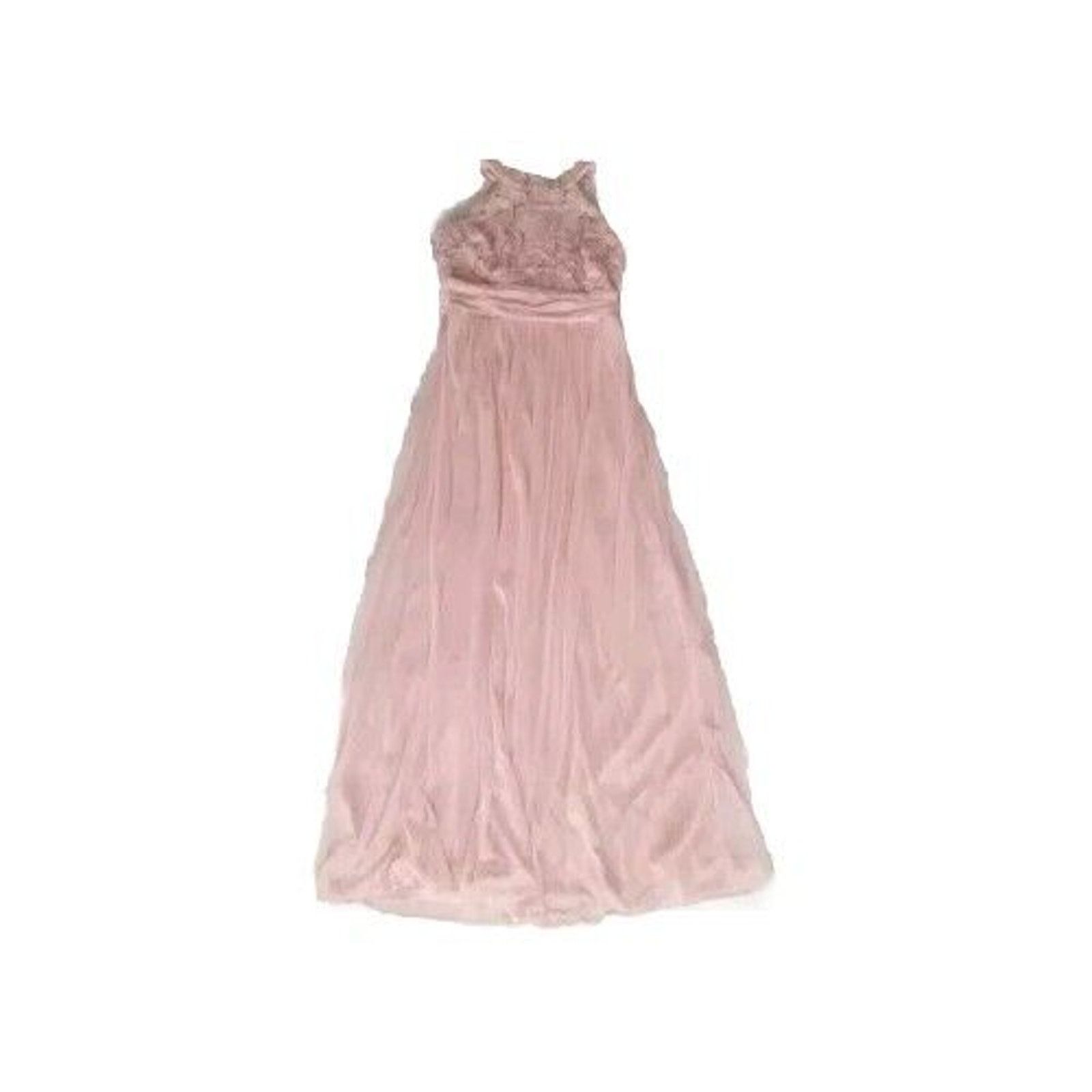 Zara Lulus David's Bridal High Neck Formal Bridesmaid Dress Pink Size S / US 4 / IT 40 - 23 Thumbnail