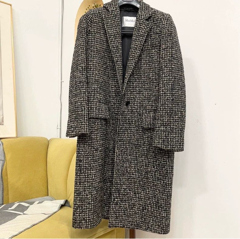 Maxmara Houndstooth Wool Blend Coat -dmc
