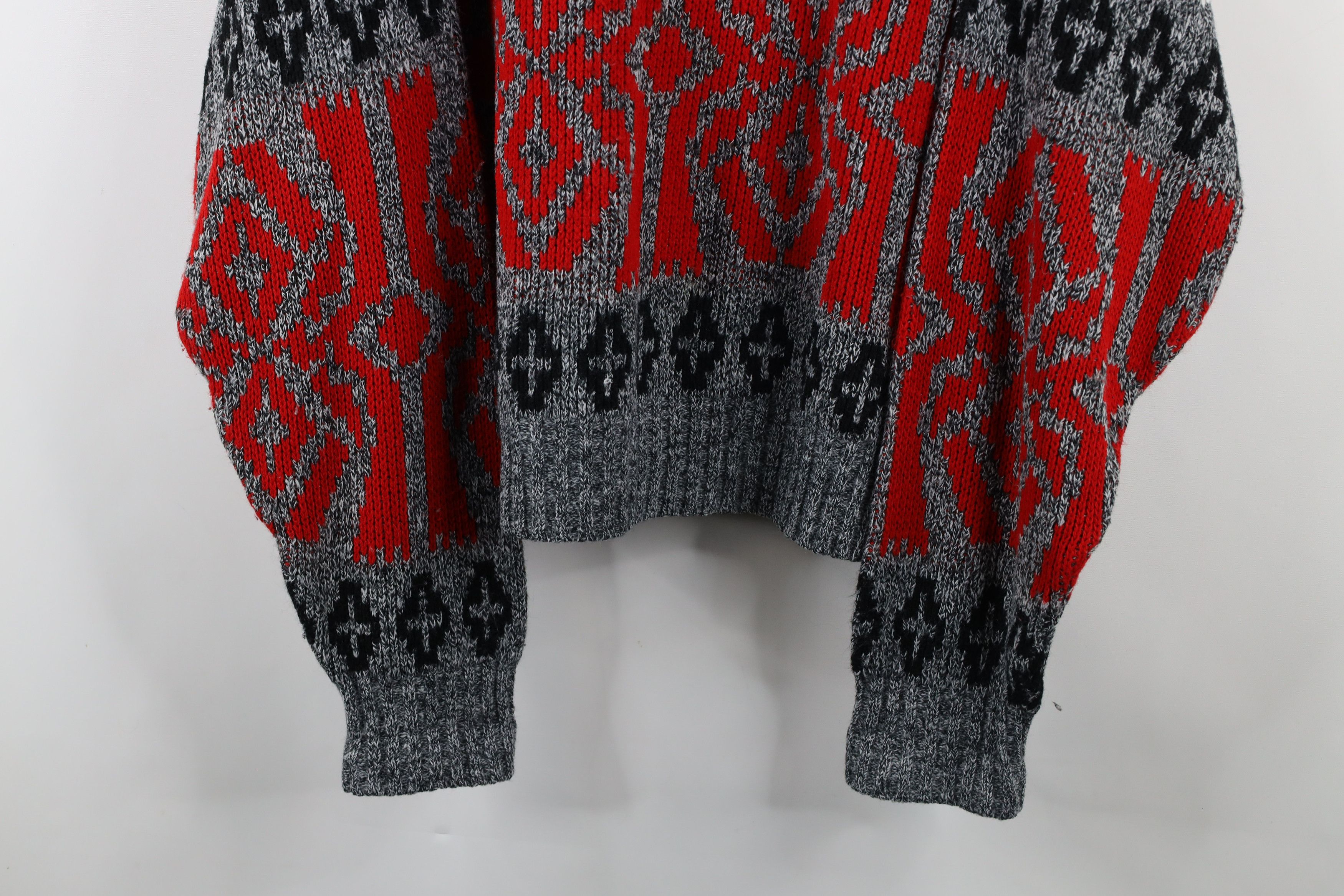 Vintage Vintage 90s Streetwear Geometric Boxy Fit Knit Dad Sweater Size US XXL / EU 58 / 5 - 3 Thumbnail