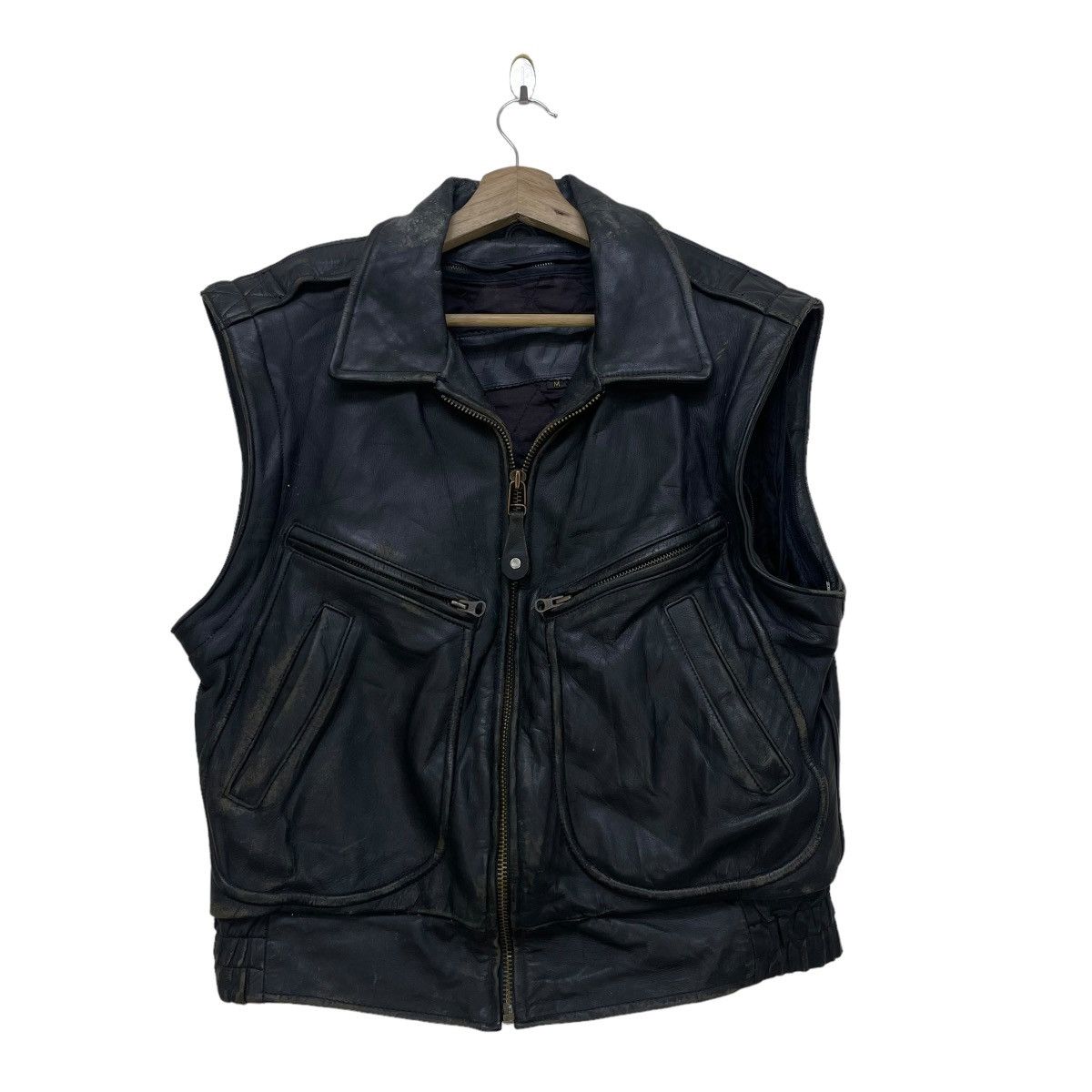 Hein Gericke 🔥Vintage Japanese Brand PLICANA Cowhide Leather Vest Jacket Size US M / EU 48-50 / 2 - 1 Thumbnail