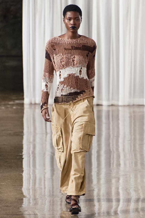 Zara KNIT SWEATER WITH TRIMS Size M / US 6-8 / IT 42-44 - 9 Thumbnail