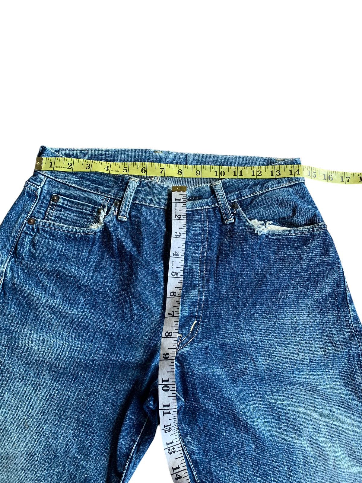 Japanese Brand × Kapital × OMNIGOD OMNIGOD SELVEDGE BUTTON FLY FADED & RUSTY DISTRESSED DENIM Size US 29 - 20 Thumbnail
