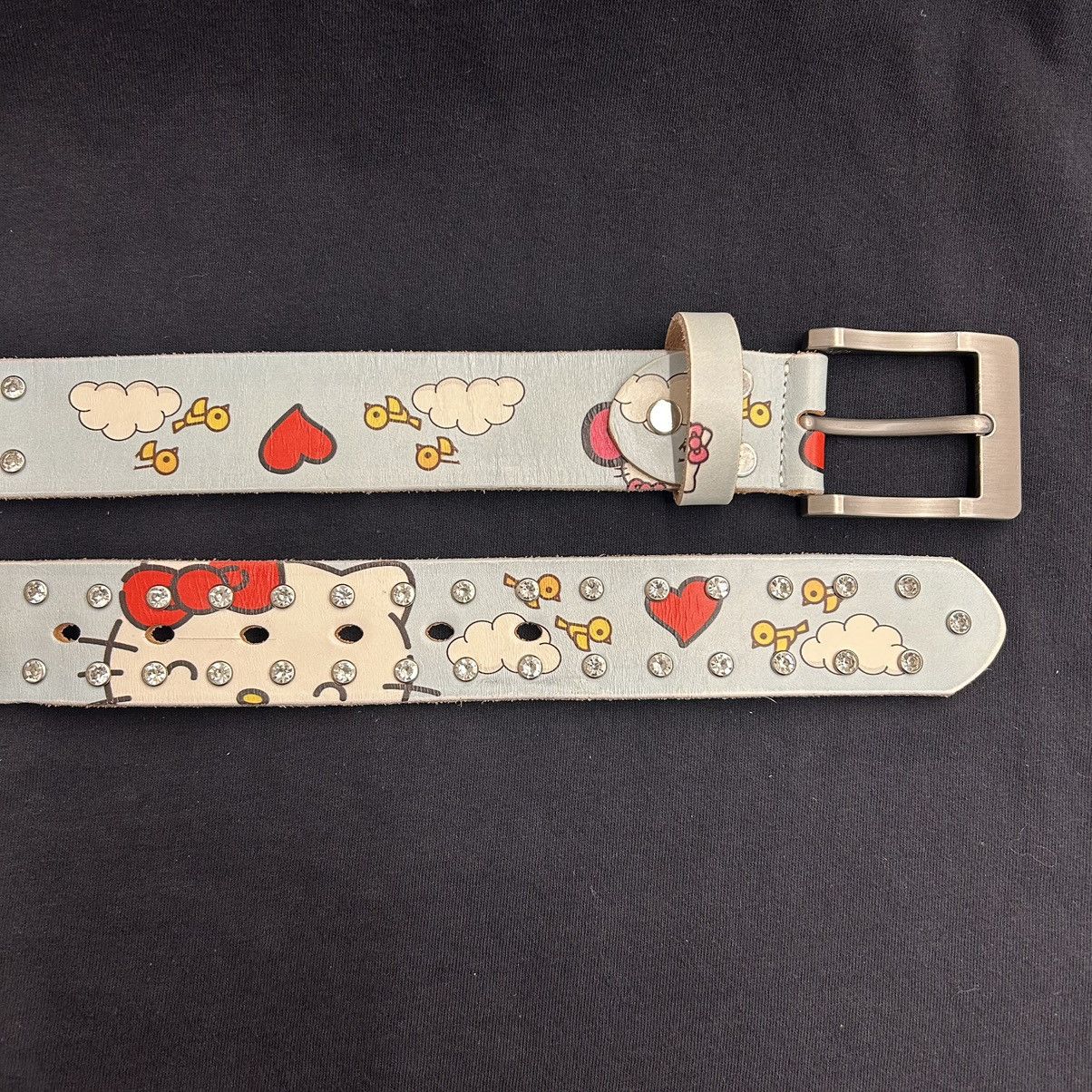Other Leo Ryder “Kitty” Print rhinestone leather belt Size ONE SIZE - 3 Thumbnail