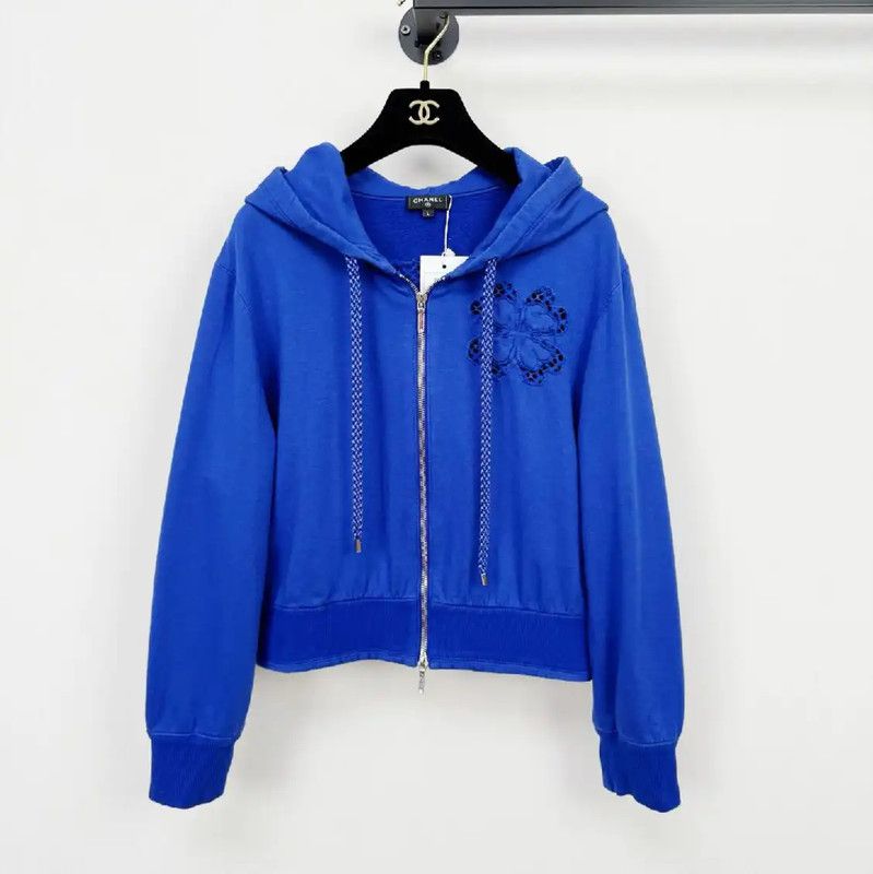 Chanel Chanel Blue Cotton Ladies Cardigan, Size L 0089 Size L / US 10 / IT 46 - 1 Thumbnail