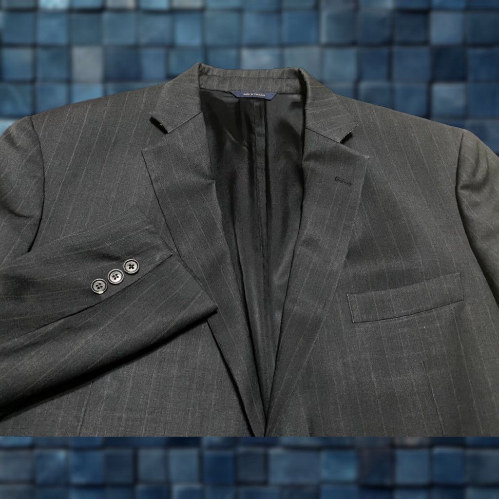 Brooks Brothers Brooks Brothers Blazer Mens 46 Wool Gray Striped Two-Button Single-Breasted Jacket Size US XXL / EU 58 / 5 - 1 Thumbnail