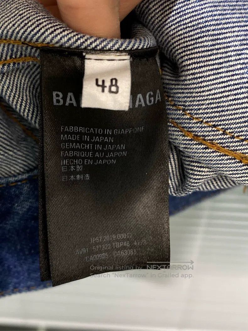 Balenciaga Balenciaga Washed denim jacket with back letter print logo Size US M / EU 48-50 / 2 - 7 Thumbnail