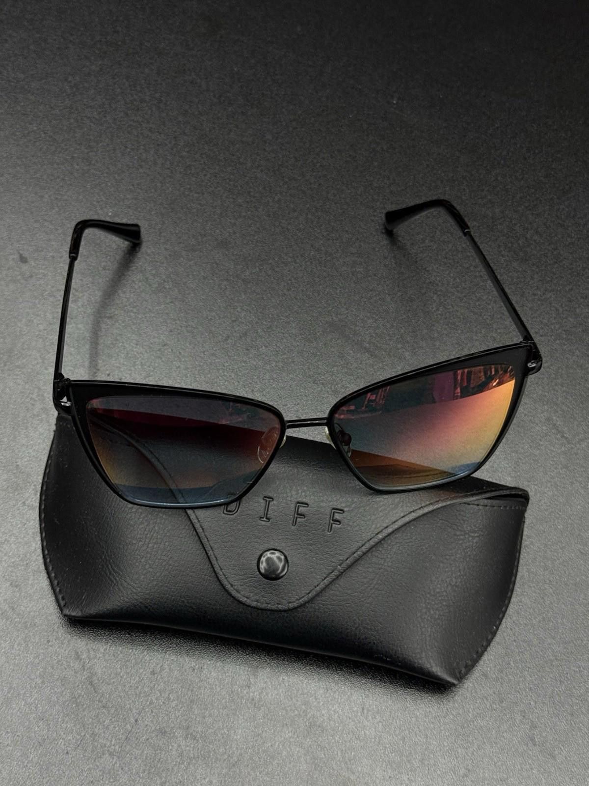The Duffer of St.George DIFF Becky Black Aqua Lens Sunglasses Authentic Pre Owned Size ONE SIZE - 6 Thumbnail