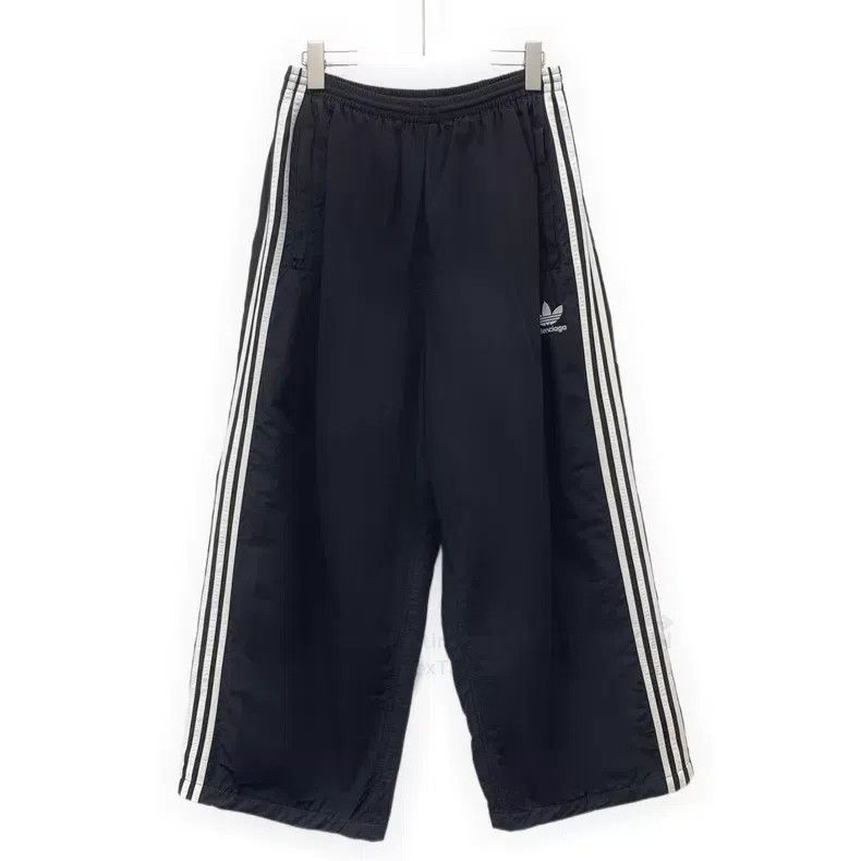 Balenciaga Side-striped Stretch-twill Trousers - Black White