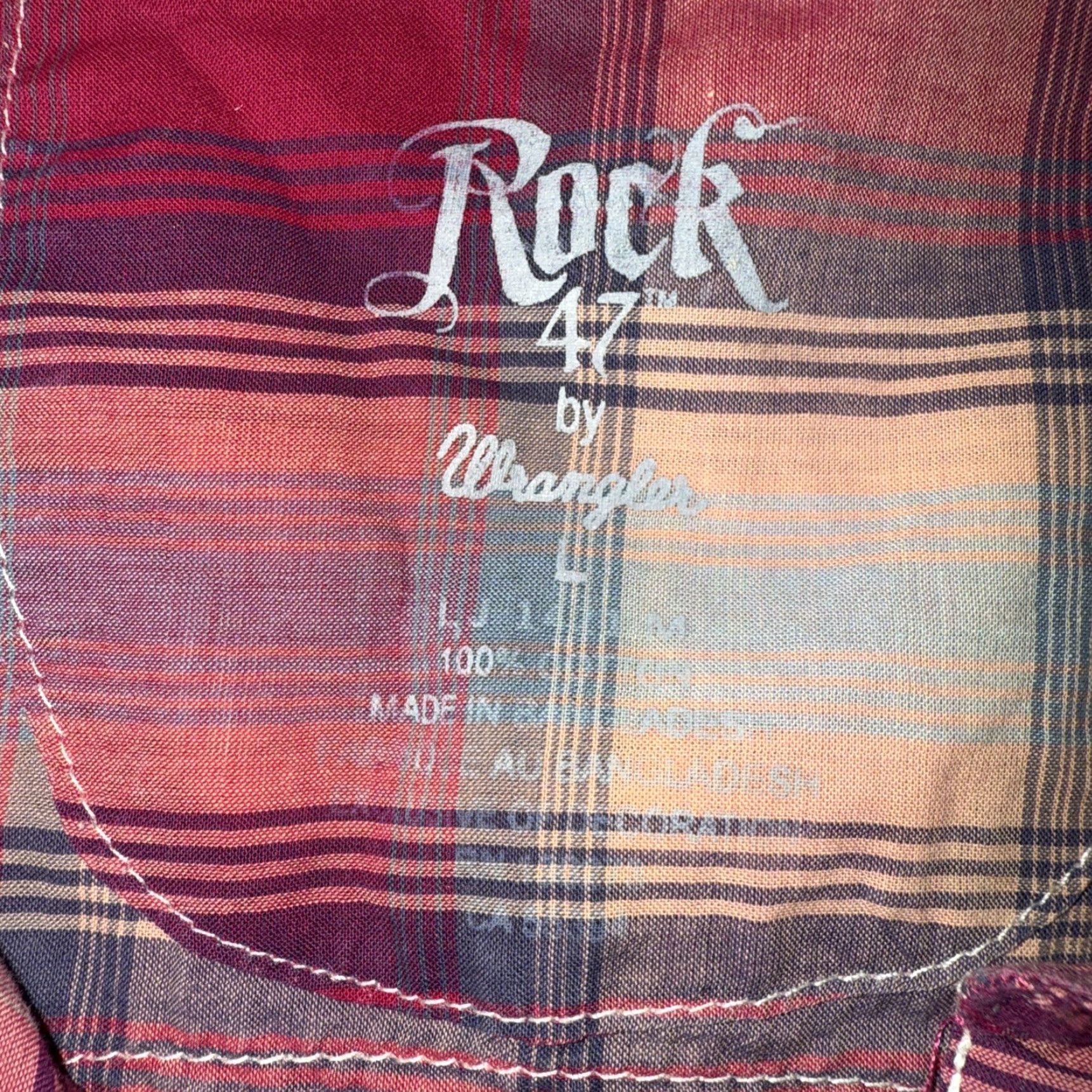 Wrangler Rock 47 By Wrangler Women’s Shirt Cowgirl Rodeo Pink Long Sleeve Size L Stain Size L / US 10 / IT 46 - 3 Thumbnail