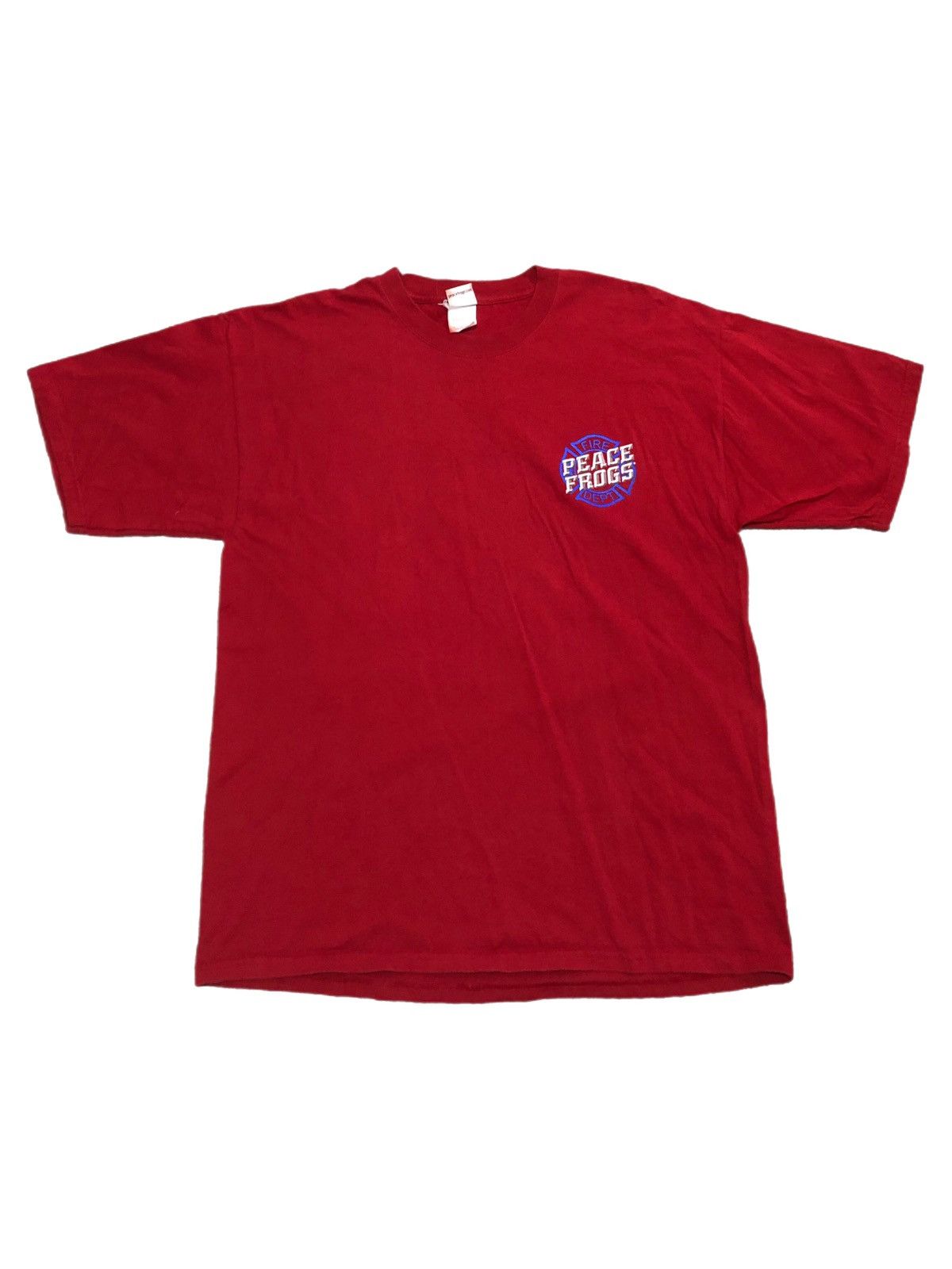 Vintage Vtg 90s Y2K Peace Frogs Fire Rescue Firefighter Tee Size US XL / EU 56 / 4 - 2 Thumbnail