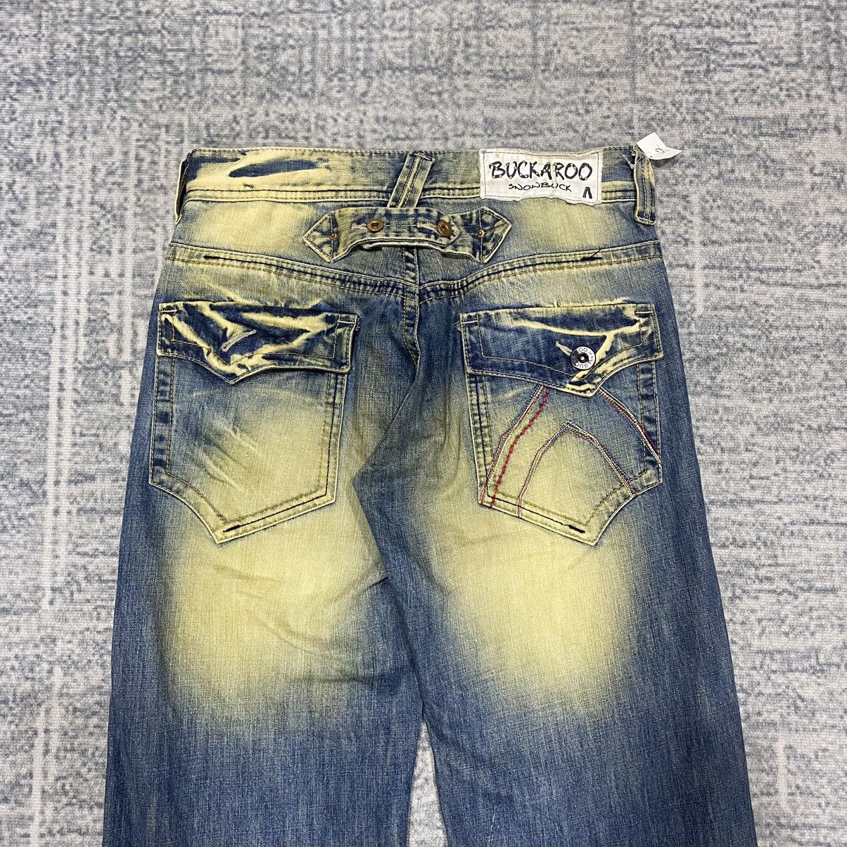 Japanese Brand Flare ☠️ Snow Buck Mud Wash Jeans Dirty Bootcut 90s Baggy Size US 32 / EU 48 - 12 Thumbnail
