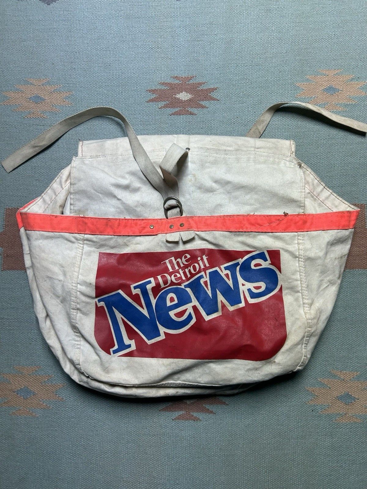 Vintage Vtg Detroit News newspaper saddle bag bicycle canvas newsboy Size ONE SIZE - 6 Thumbnail