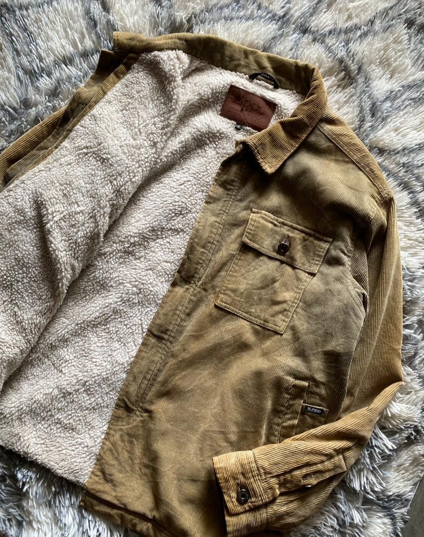 Vintage Sunfaded Zippo Corduroy Sherpa Trrucker Jacket Fur Fleece Size US M / EU 48-50 / 2 - 1 Thumbnail