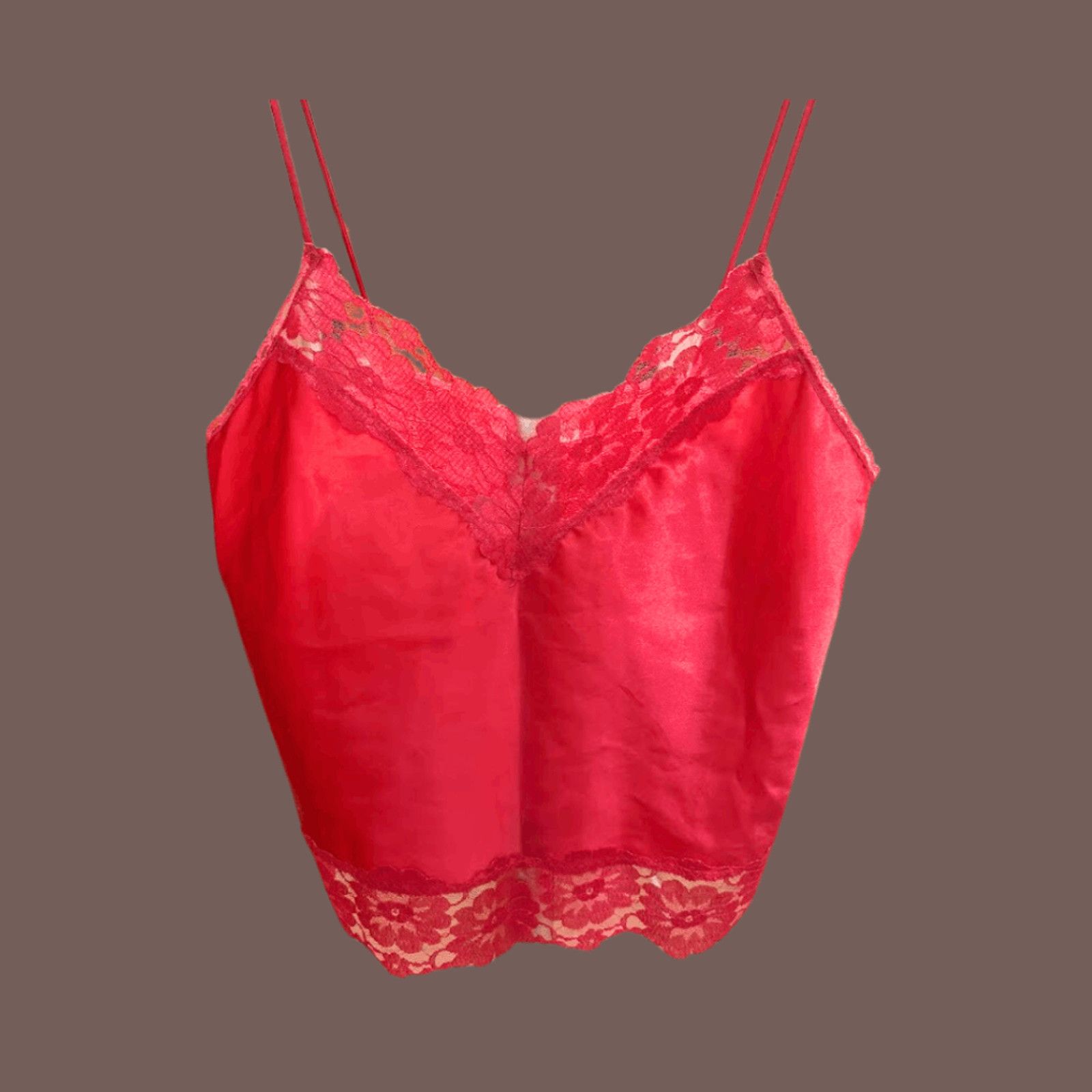 Vintage VTG Lace Camisole | Lady Manhattan Pink | 80s Lingerie Core Size M / US 6-8 / IT 42-44 - 1 Thumbnail