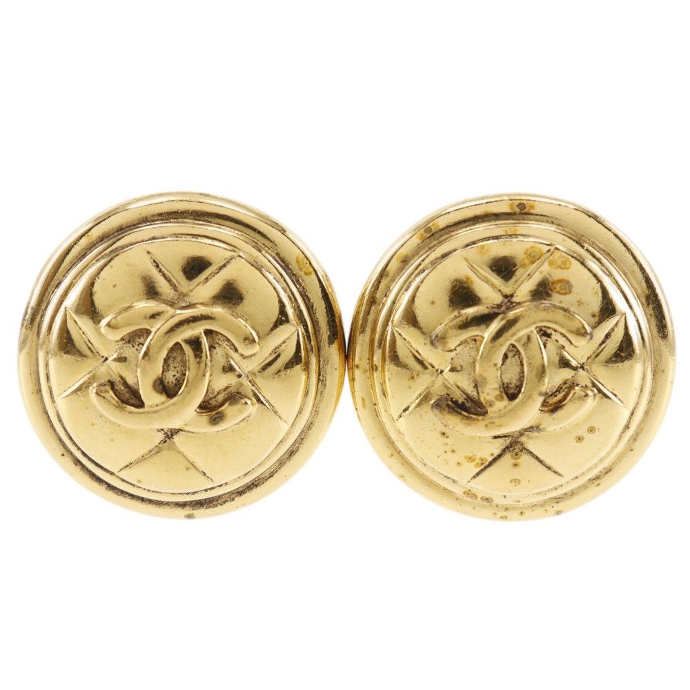 Chanel Chanel Chanel Coco Mark Matelasse Clip Earrings Metal Earrings DUTY FREE for USA Size ONE SIZE - 1 Thumbnail