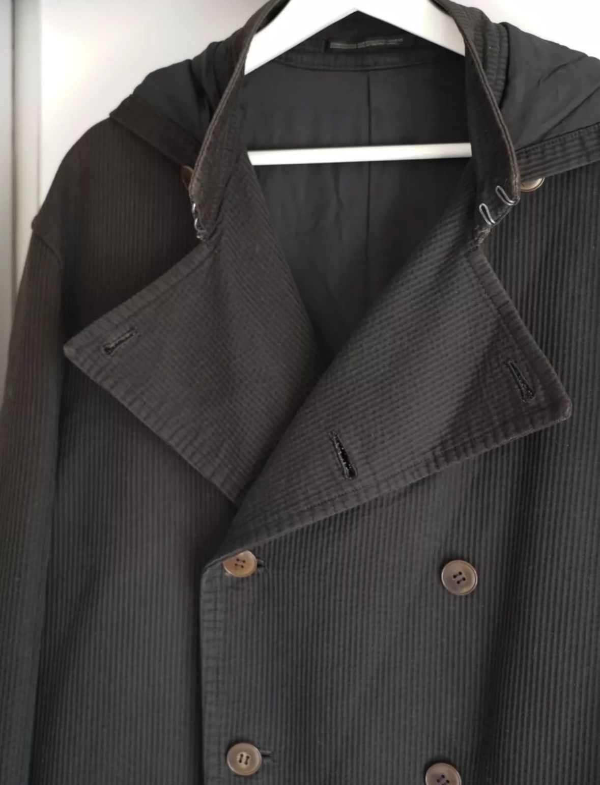 Yohji Yamamoto Yohji Yamamoto 96aw Double breasted Hooded Coat Size US M / EU 48-50 / 2 - 3 Thumbnail
