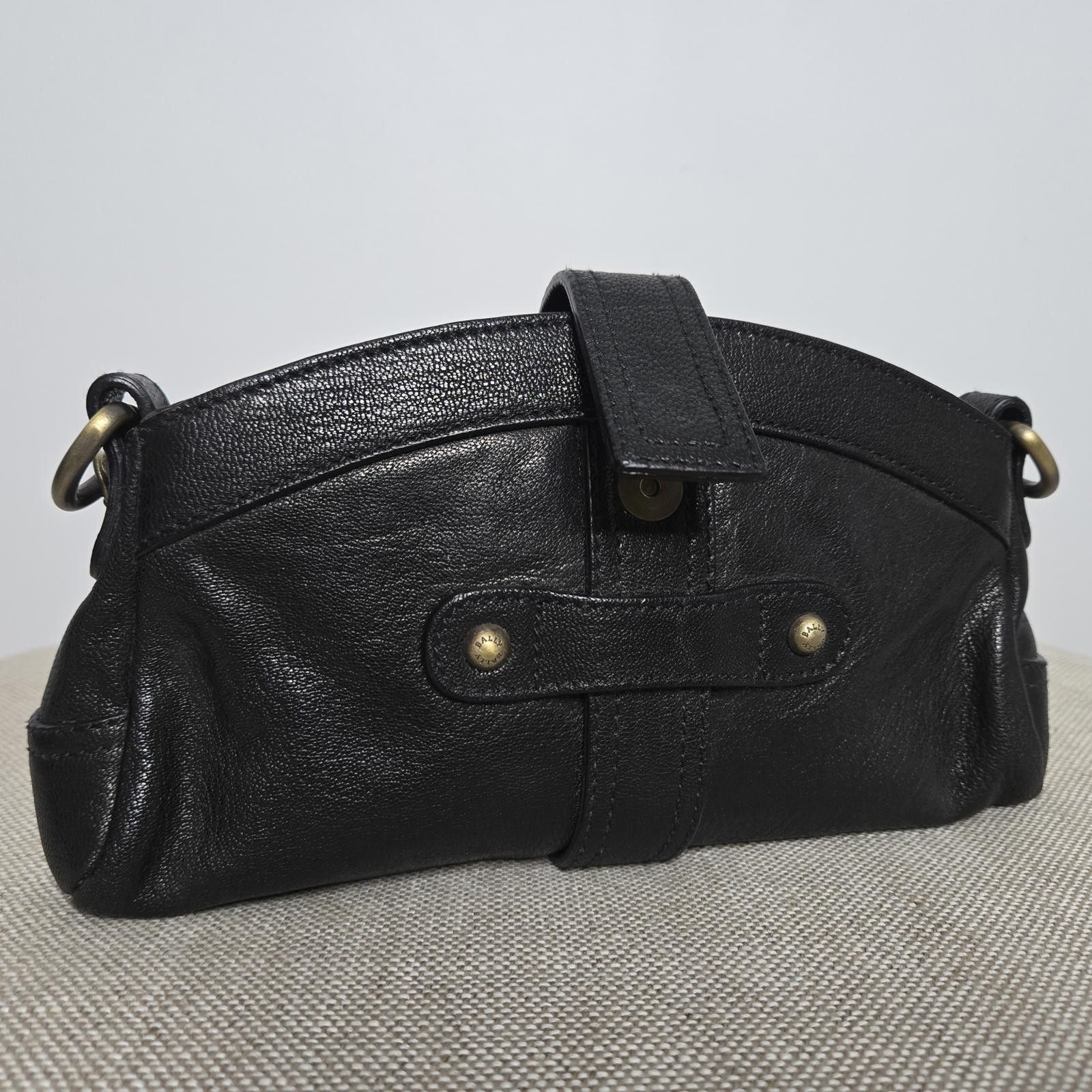 Bally Vintage Bally Purse Black Leather Shoulder Bag Size ONE SIZE - 3 Thumbnail