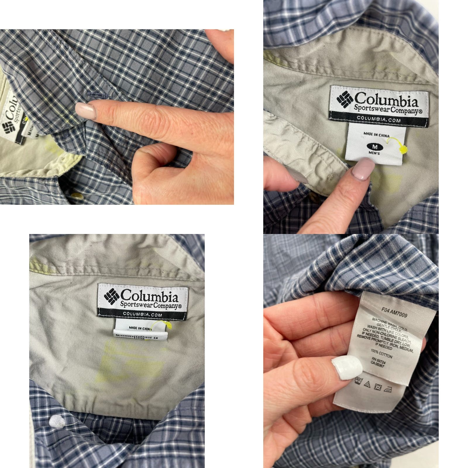 Vintage Columbia Shirt Men Blue White Plaid Button-Up Long Sleeve Size M Size US M / EU 48-50 / 2 - 8 Thumbnail