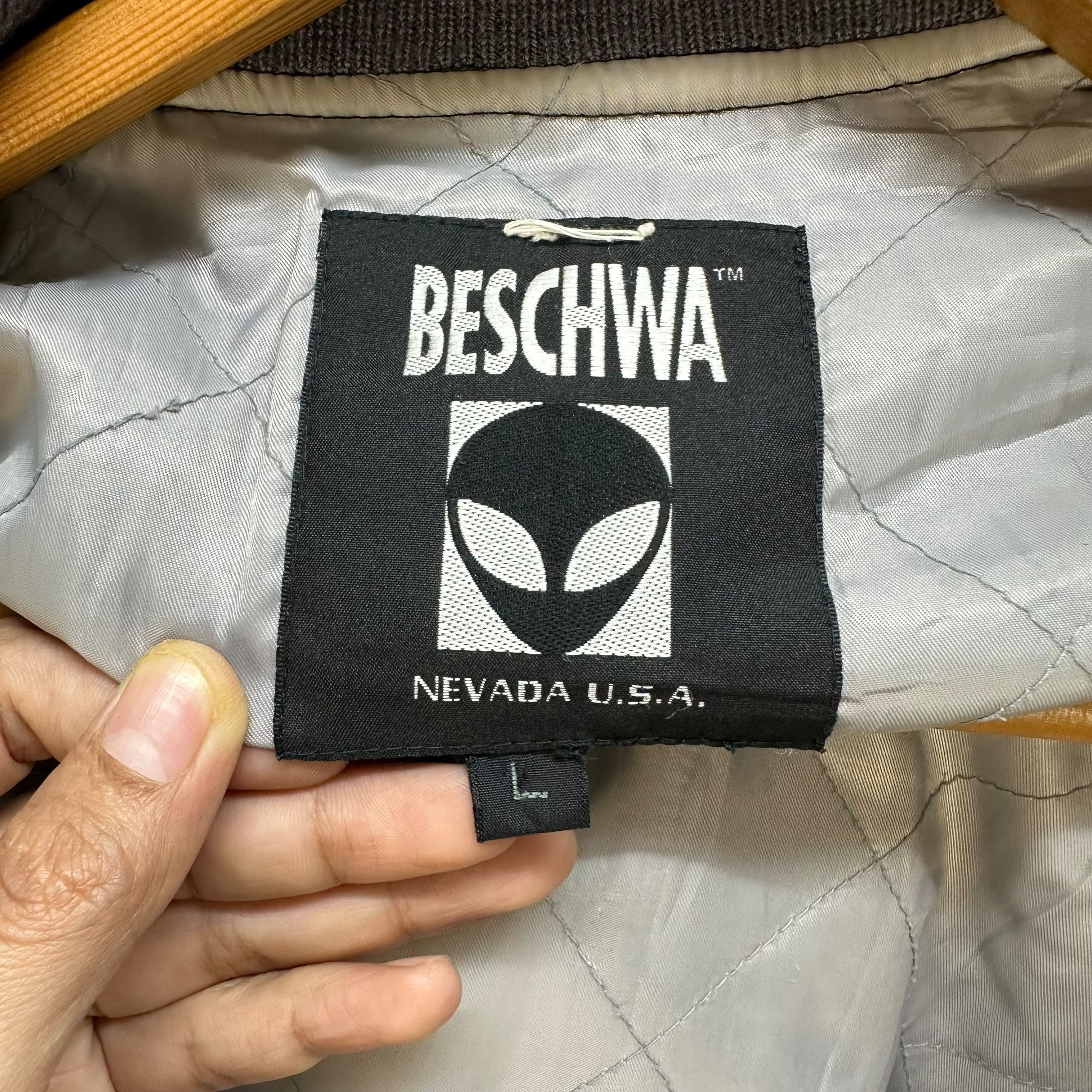 BESCHWA Embroidery Big Logo Wool Bomber Jacket #A53-1238