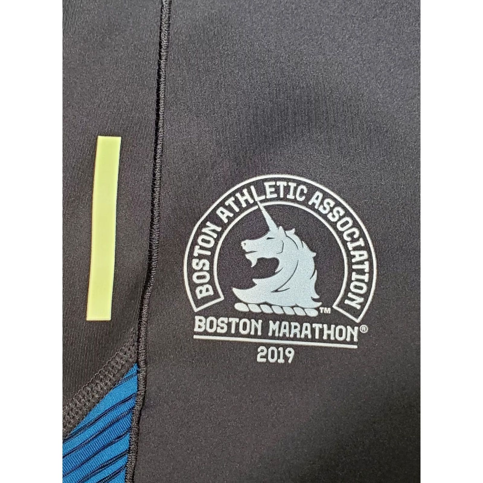 Adidas Adidas Climacool Leggings Running 2019 Boston Marathon B.A.A. Women's L Black Blue Socks? Size 36" / US 14 / IT 50 - 4 Thumbnail